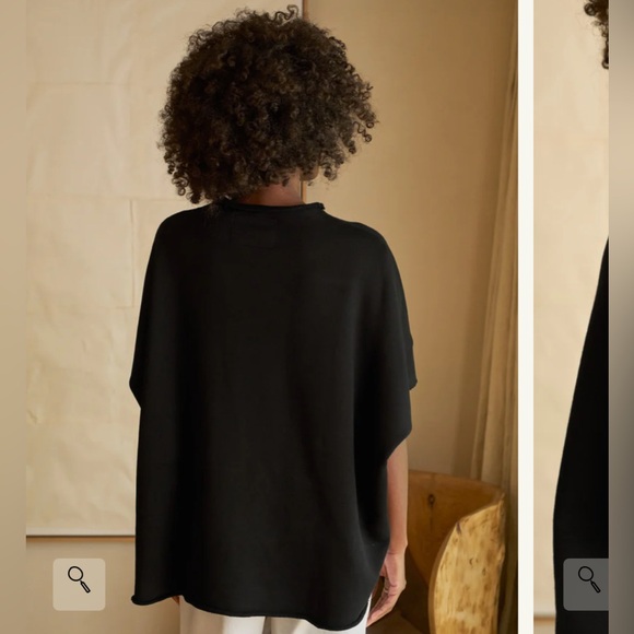 Frank & Eileen AUDREY black Funnel Neck Capelet one size - Picture 2 of 7